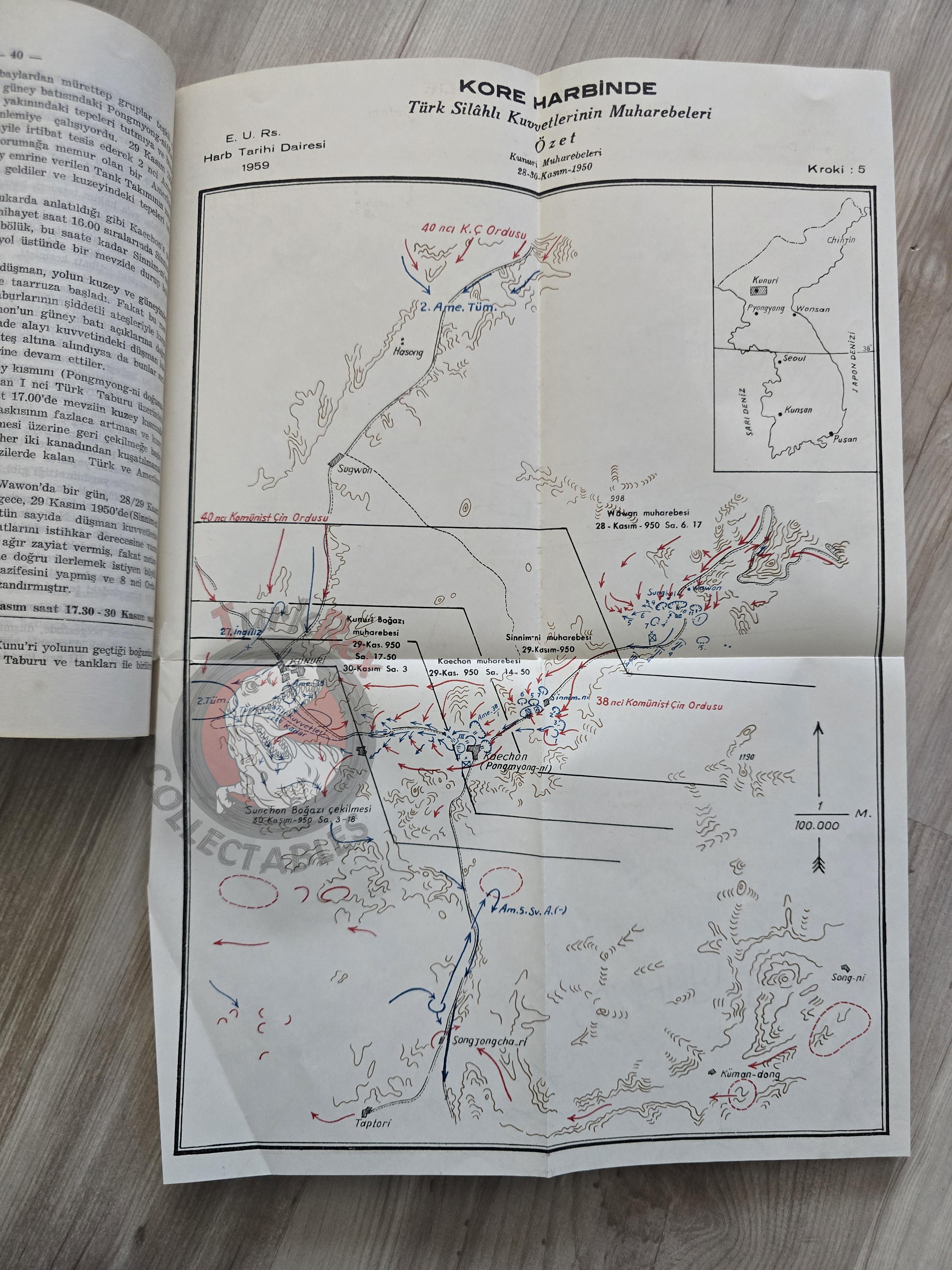Turkish Armed Forces Operations in the Korean War 1950–1953 Turkey Book 1959 with Maps