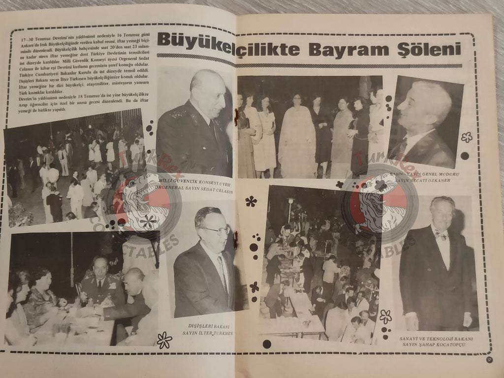 Saddam Hussein - Iraq Today 1981 Official Propaganda Magazine Turkish Turkey Middle East