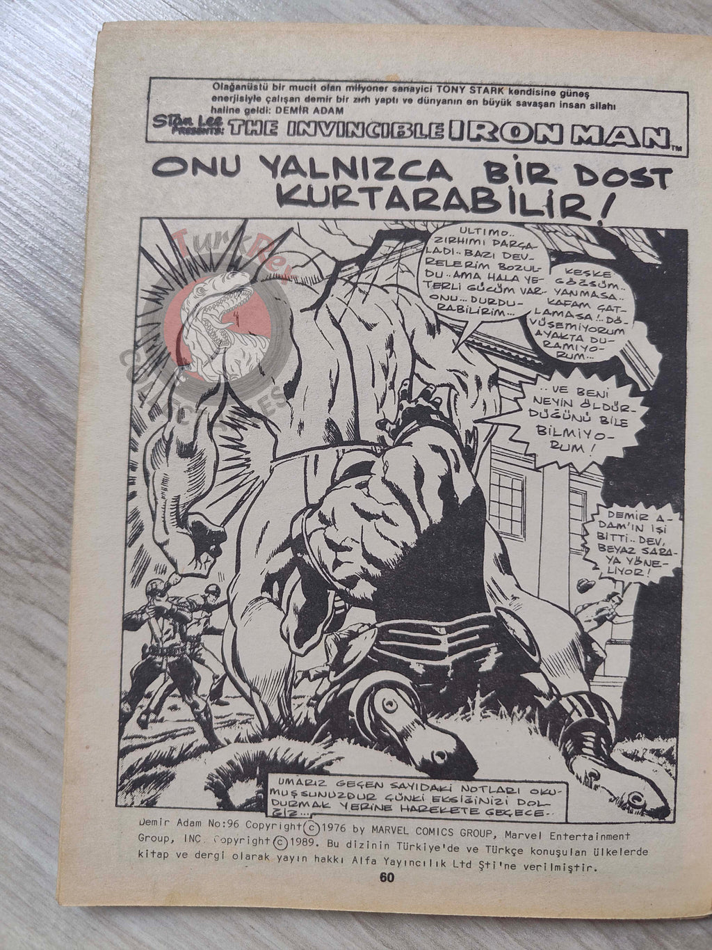 Iron Man #7 Demir Adam 1989 Turkish Comic Turkey #93 #94 #95 #96