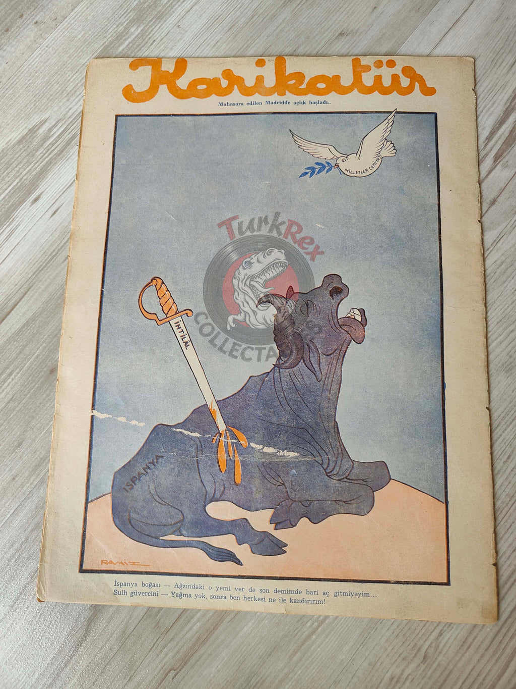 Karikatür 1936 Humor Magazine Turkish Turkey Germany Russia WW2 era