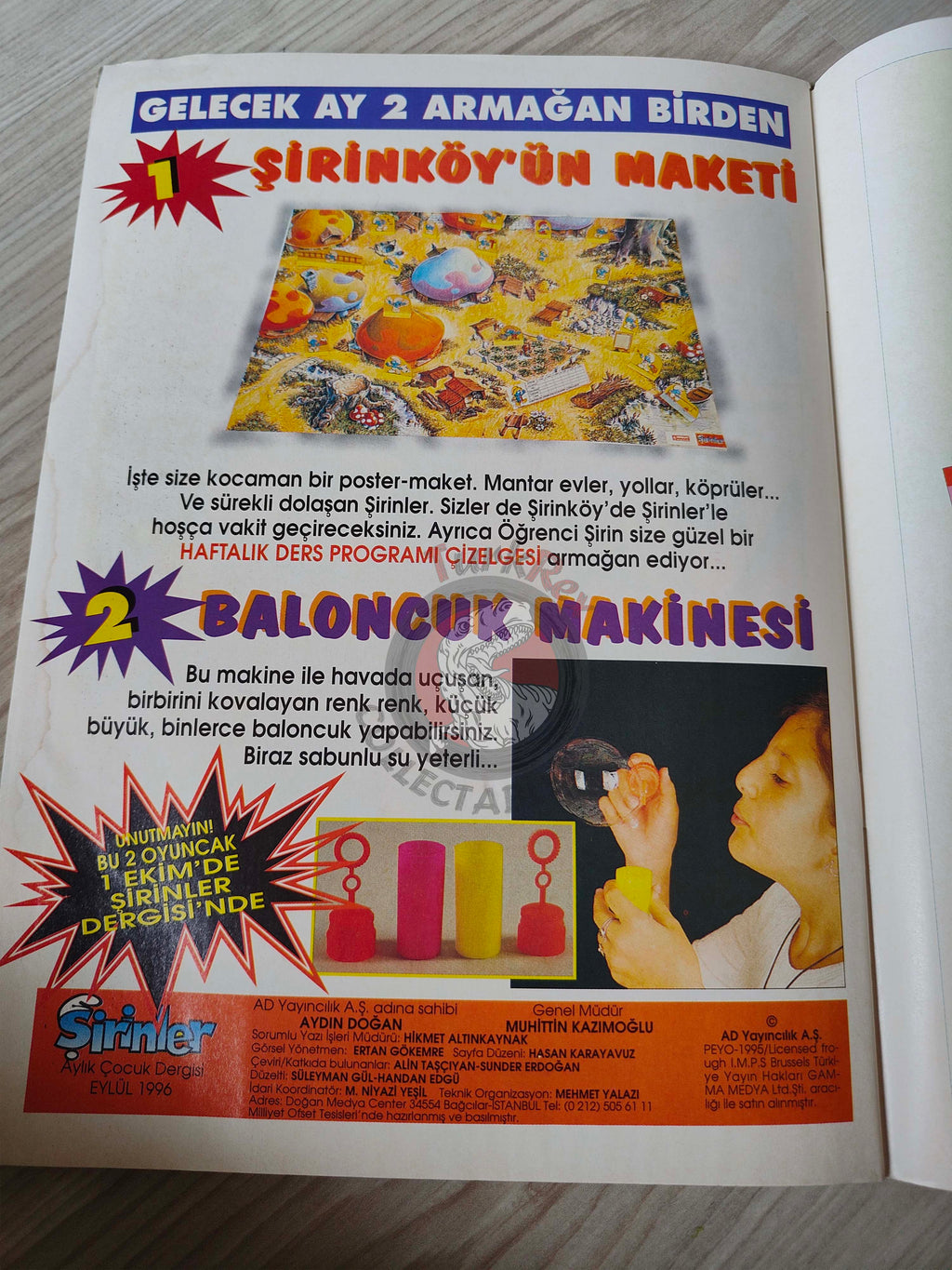 The Smurfs #20 1996 Turkish Comic Magazine Turkey Schtroumpf Pierrot et la lampe