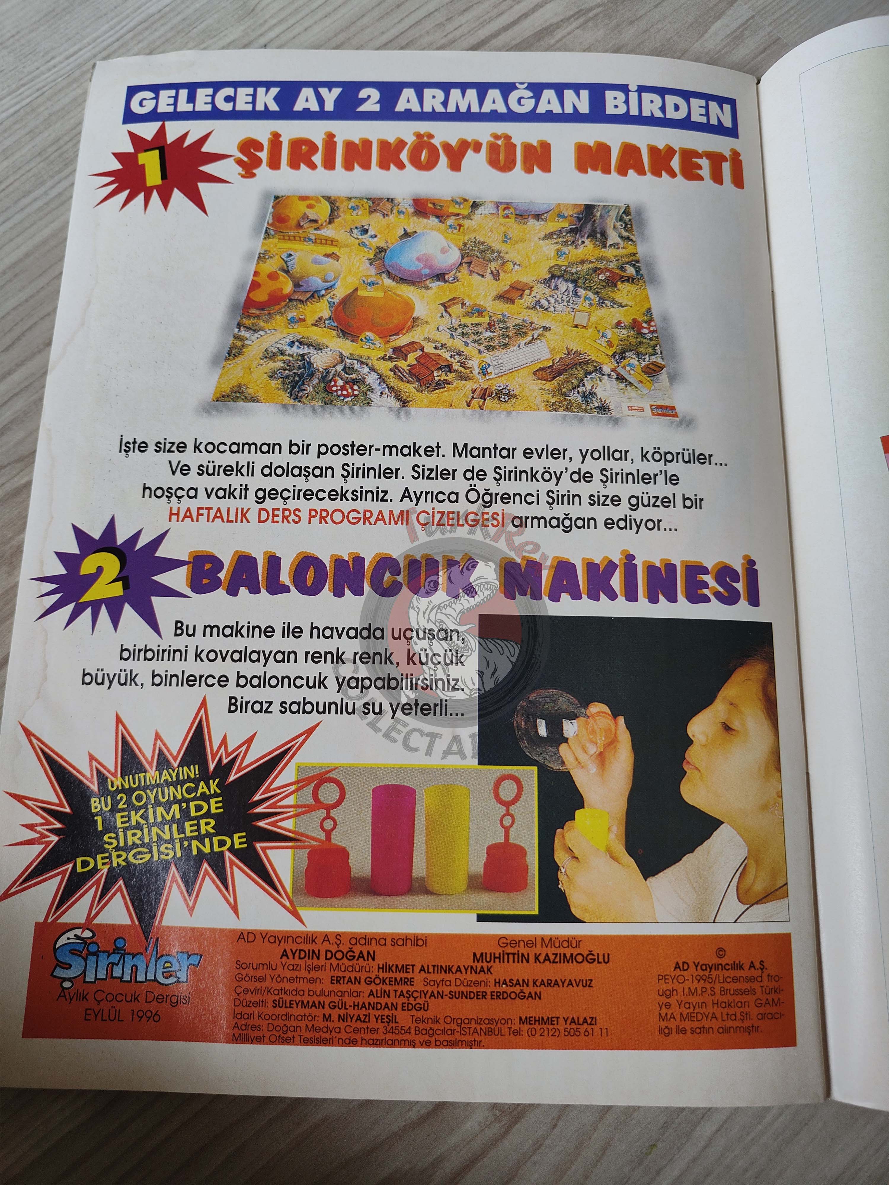 The Smurfs #20 1996 Turkish Comic Magazine Turkey Schtroumpf Pierrot et la lampe