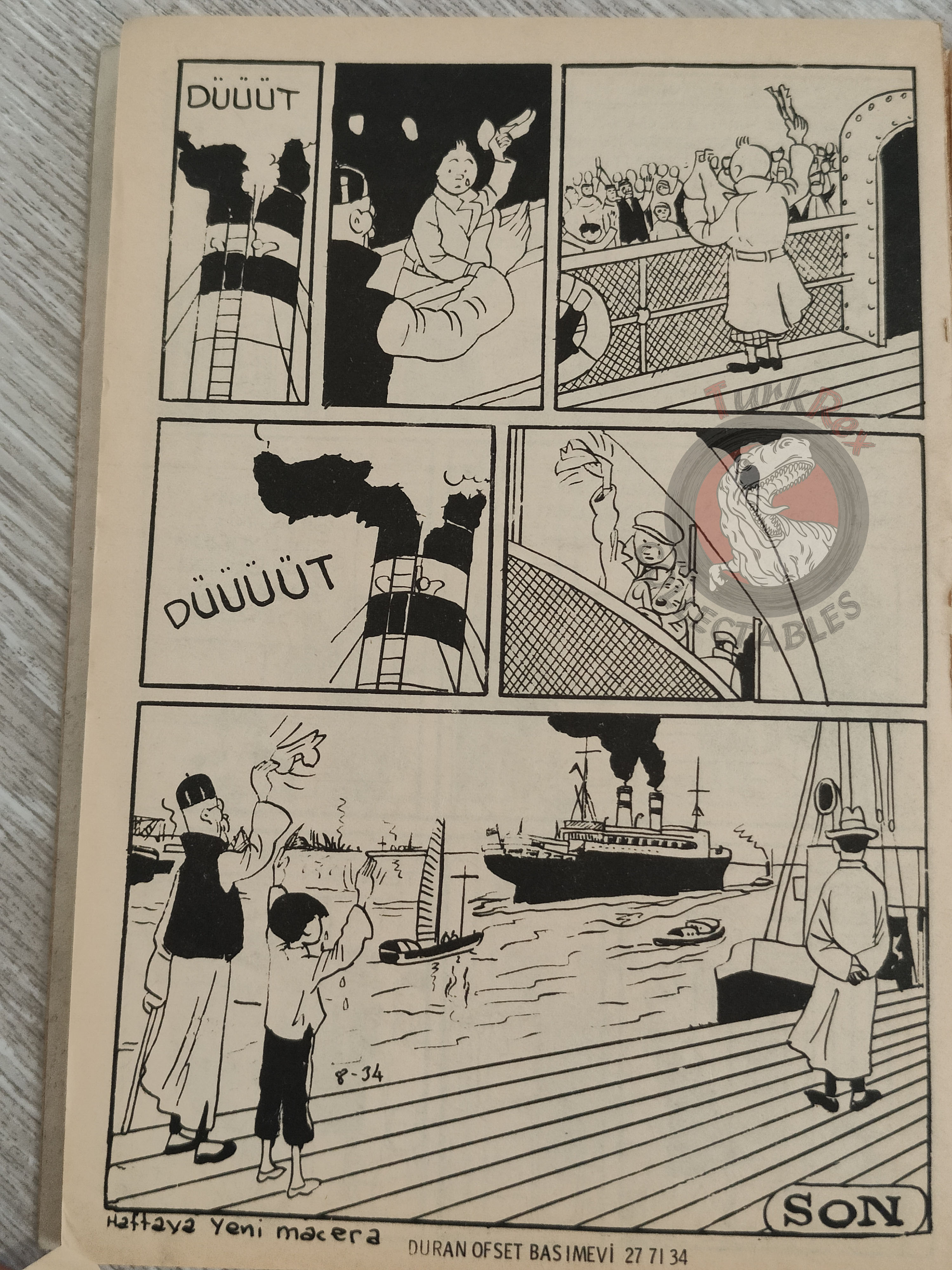 Tintin – The Blue Lotus 1972 Turkish Edition Comic Turkey