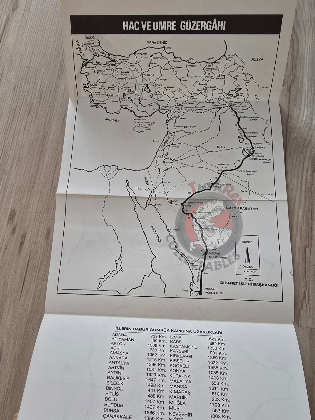 Hajj Guide 1988 Turkish Pilgrimage Handbook with Saudi Arabia Map Mecca Kaaba Medina