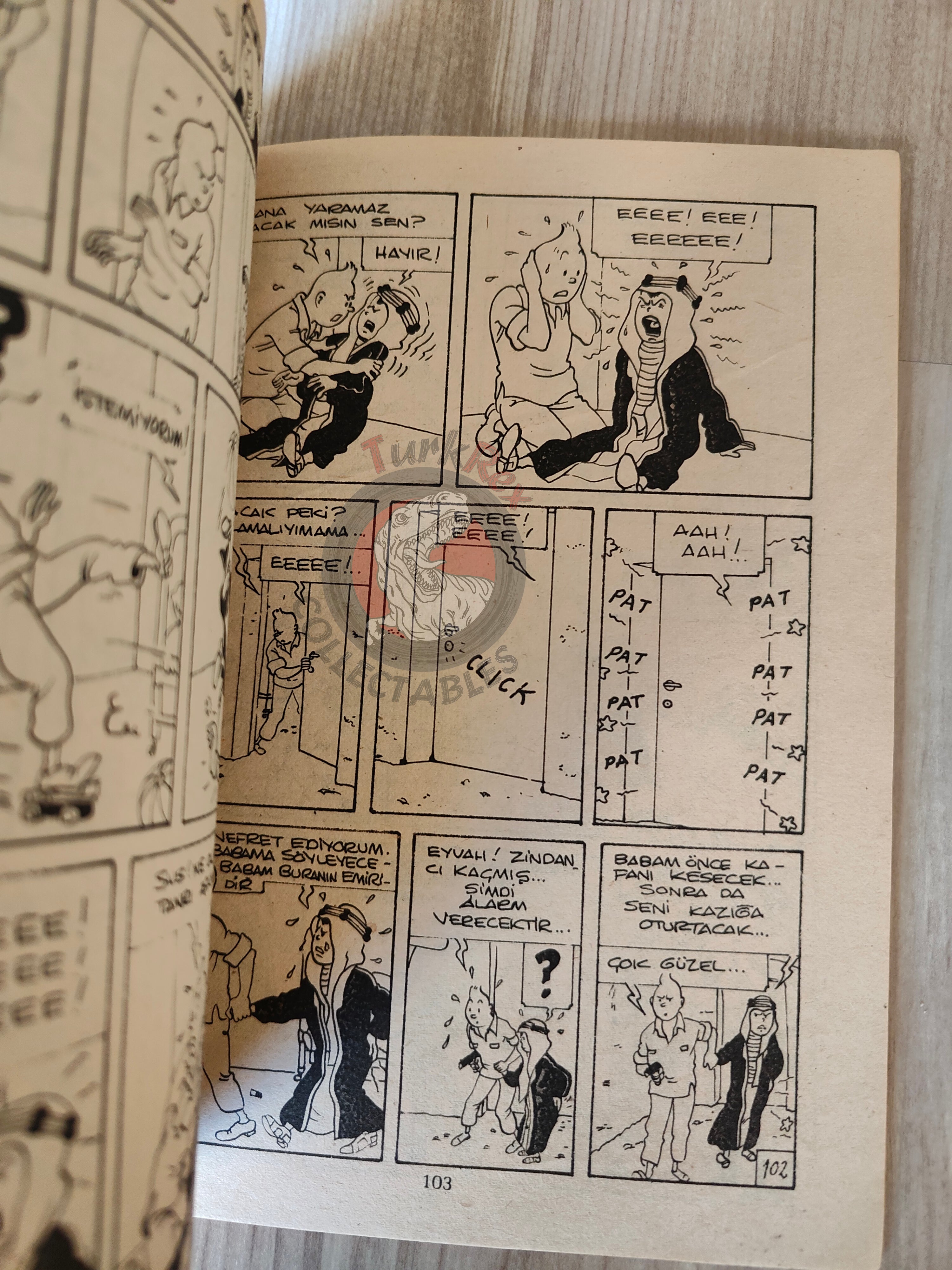 Tintin – Land of Black Gold 1980s Turkish Edition Comic Turkey