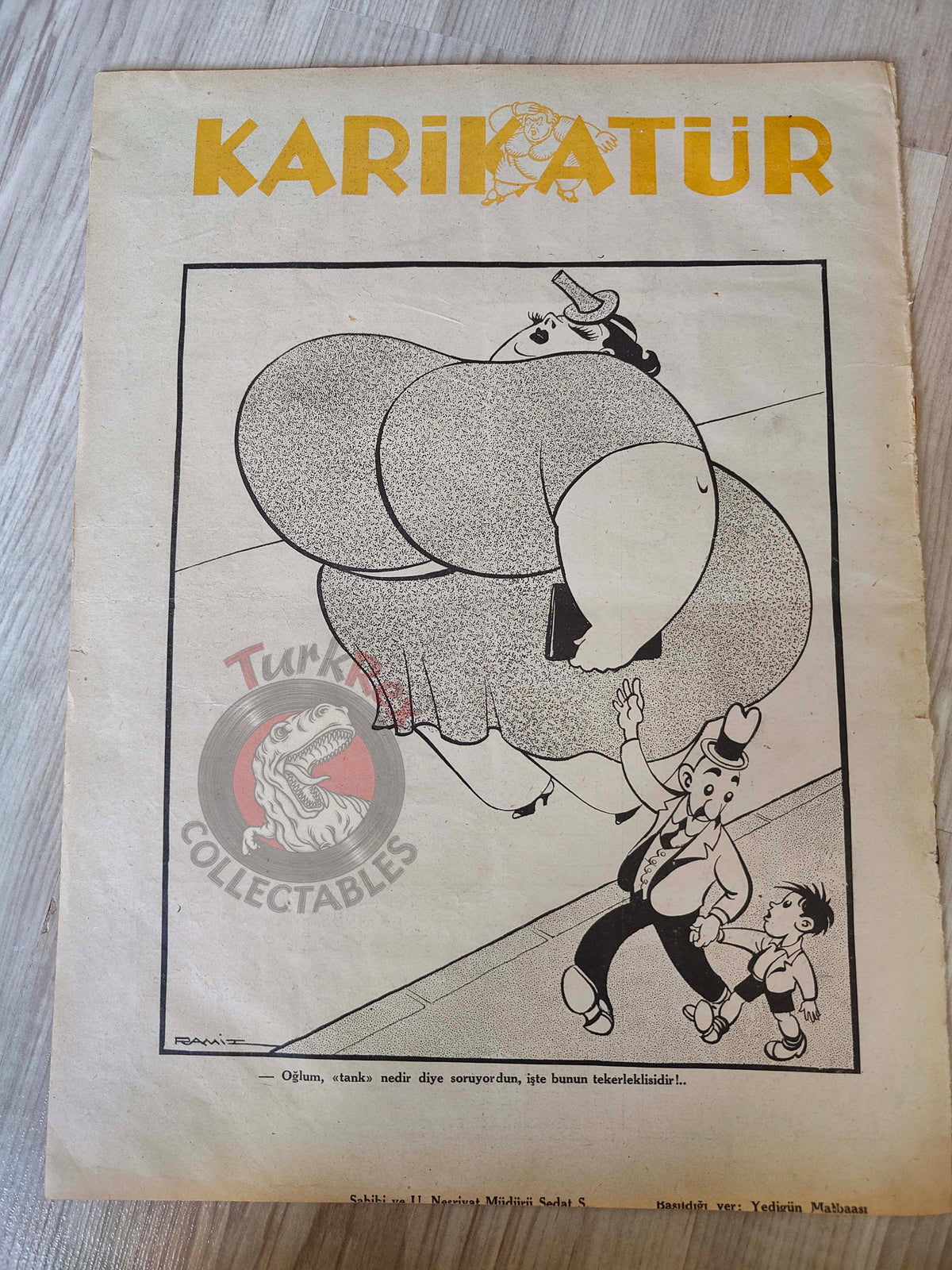 Karikatür 1940 Humor Magazine Turkish Turkey Paris Hermann Göring WW2 era  Roosevelt Mussolini