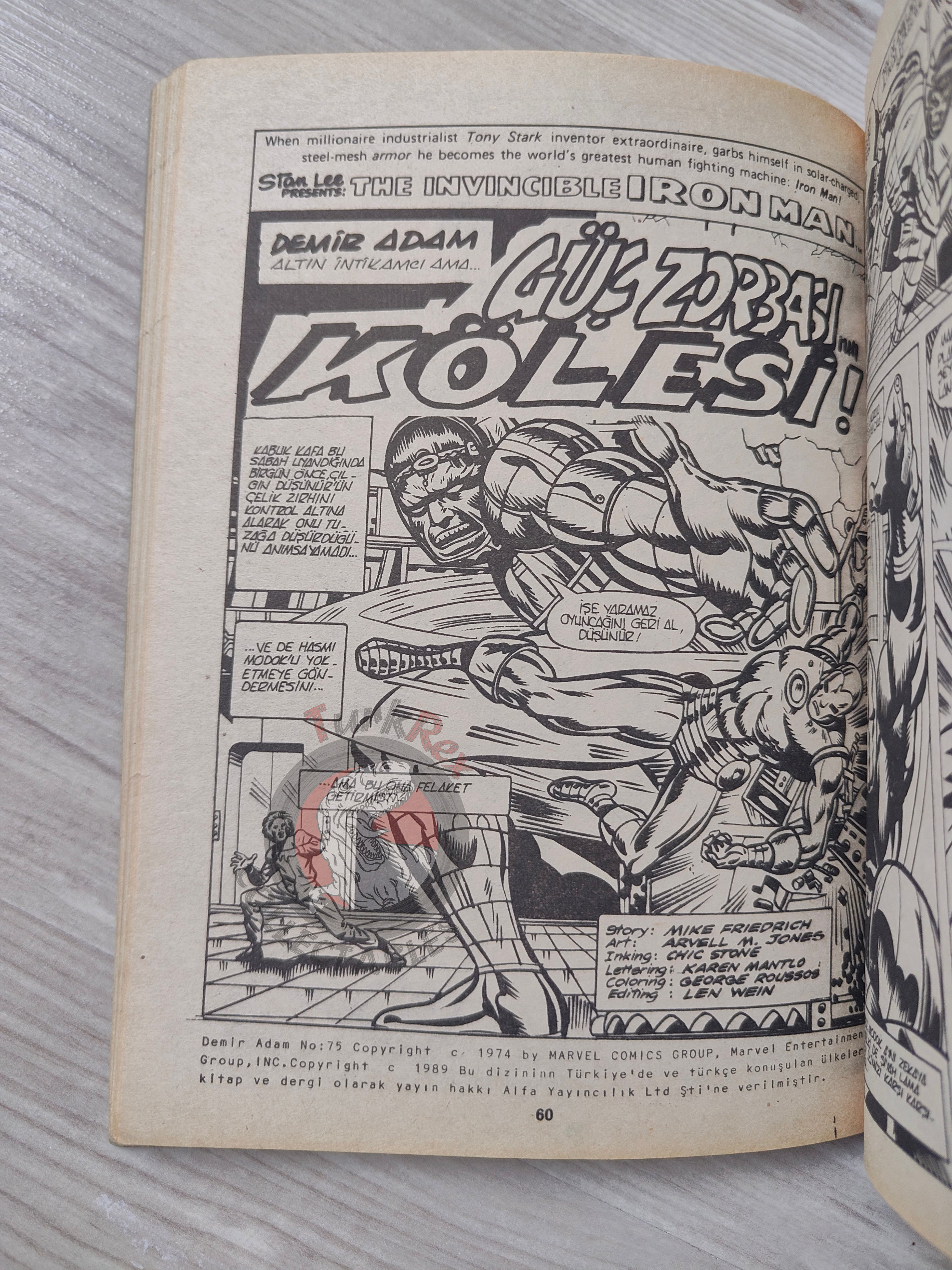 Iron Man #2 Demir Adam 1989 Turkish Comic Turkey #72 #73 #74 #75