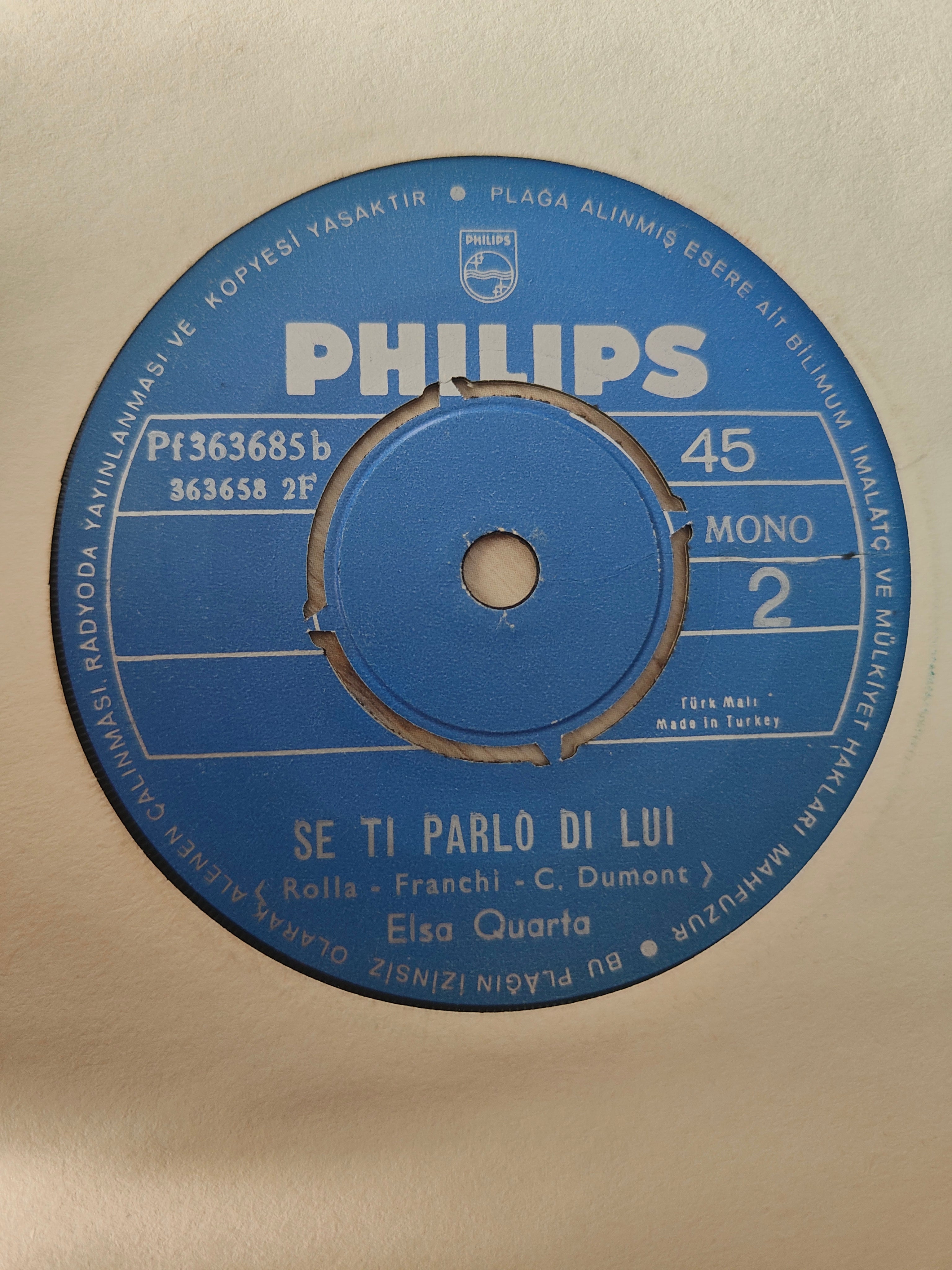 Elsa Quarta – Prego (Non Piangere) 7" Turkish Pressing Vinyl Turkey Edition
