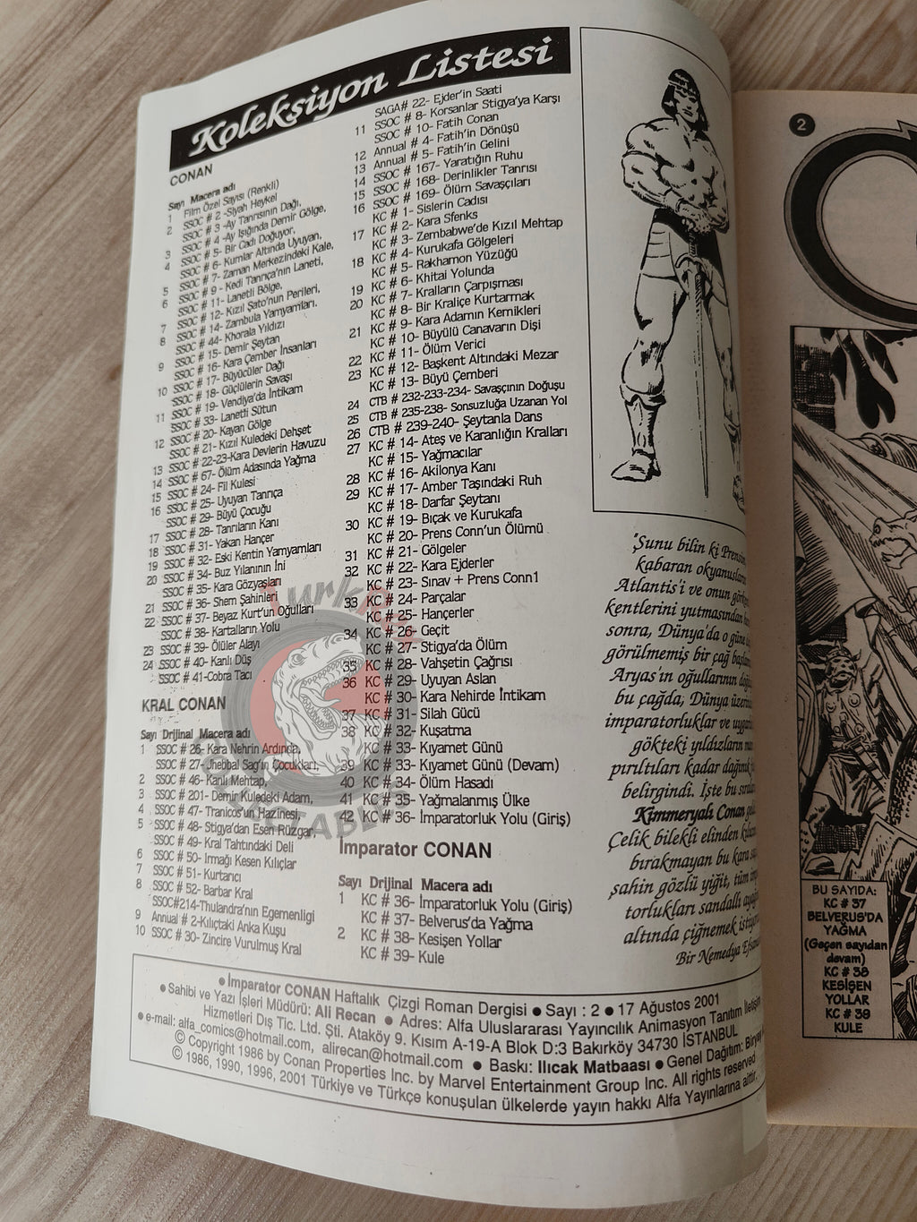 Imparator Conan #2 Conan the King #38 #39 Turkish Comic Turkey