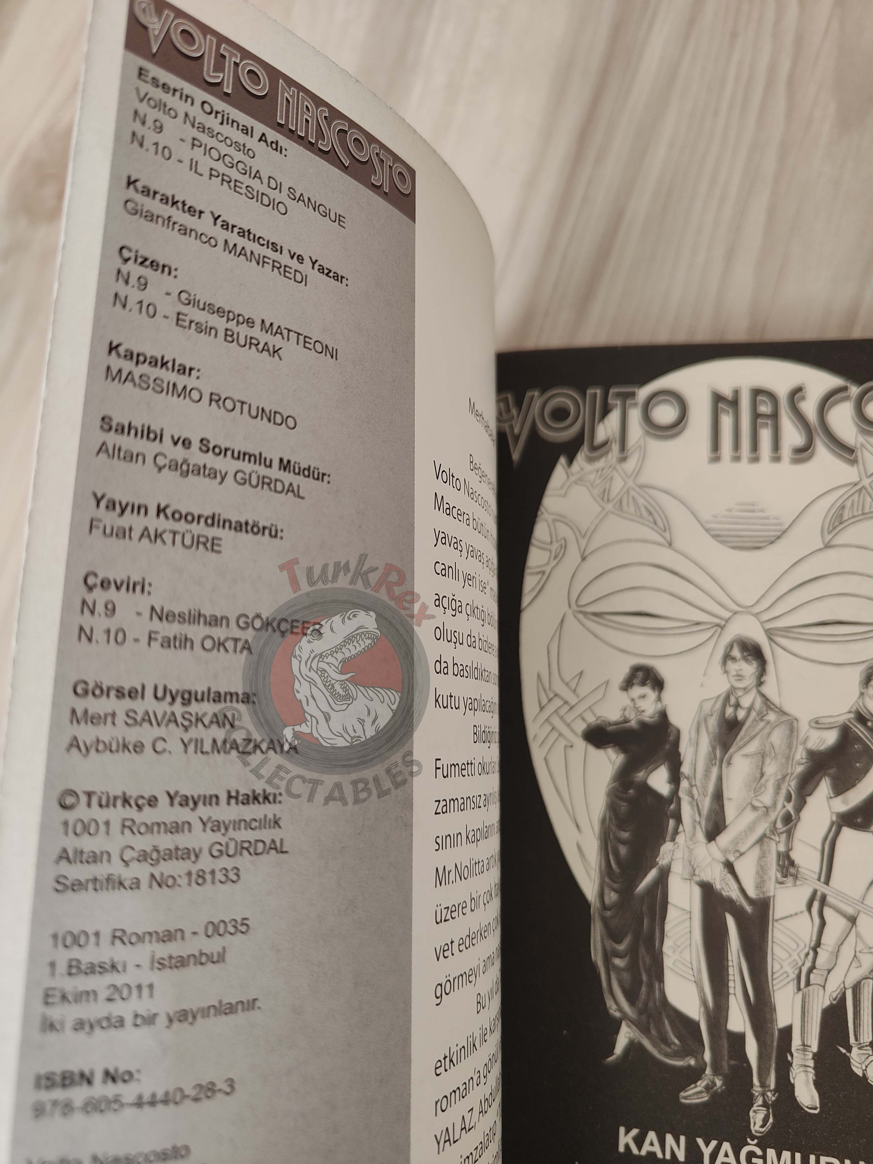 Volto Nascosto Vol #5 Pioggia di sangue Turkish Signed Comic Turkey Bonelli #9 #10