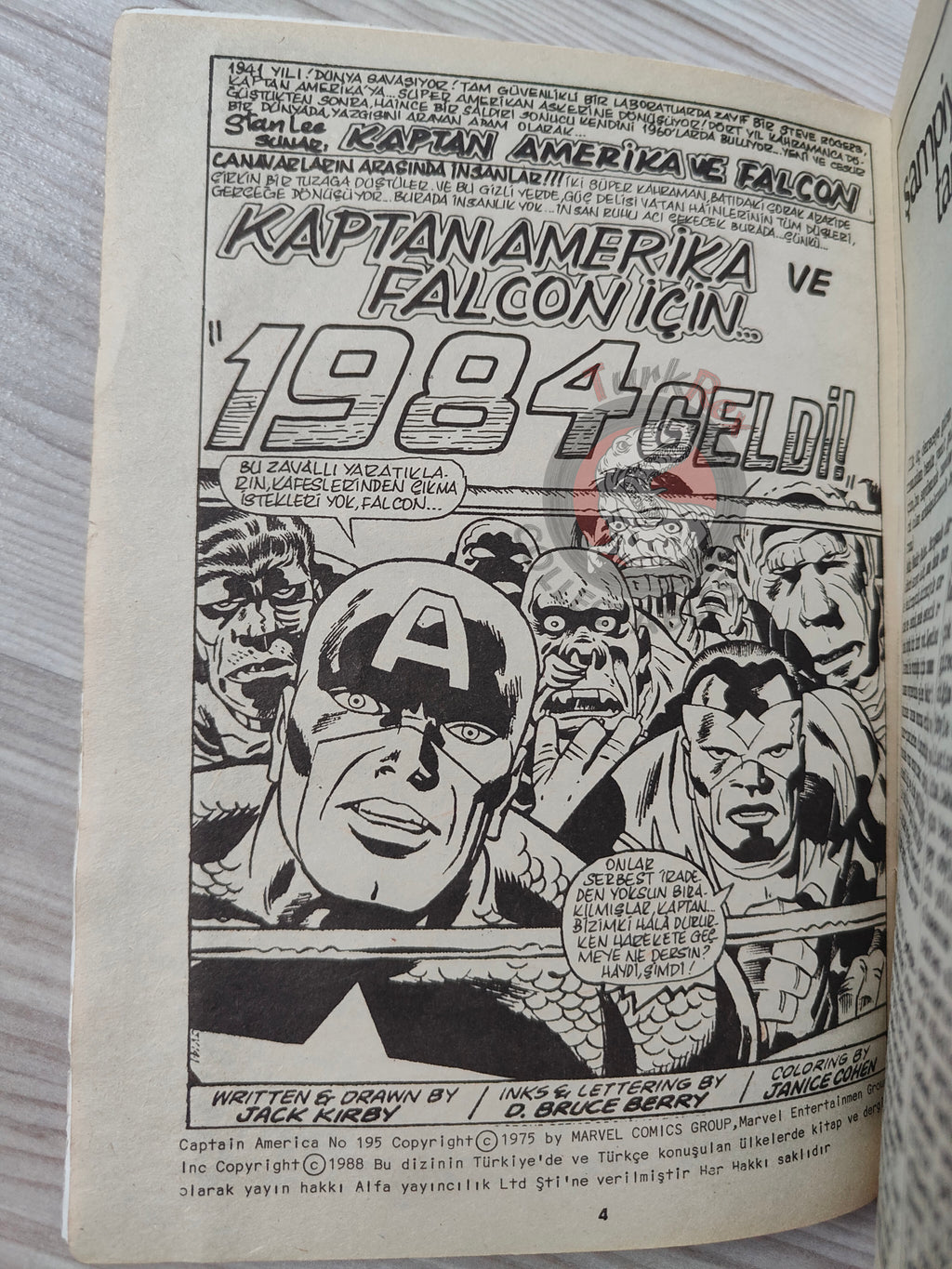 Captain America – Issue #11 1988 Turkish Comic Turkey #195 #196 #197 #198