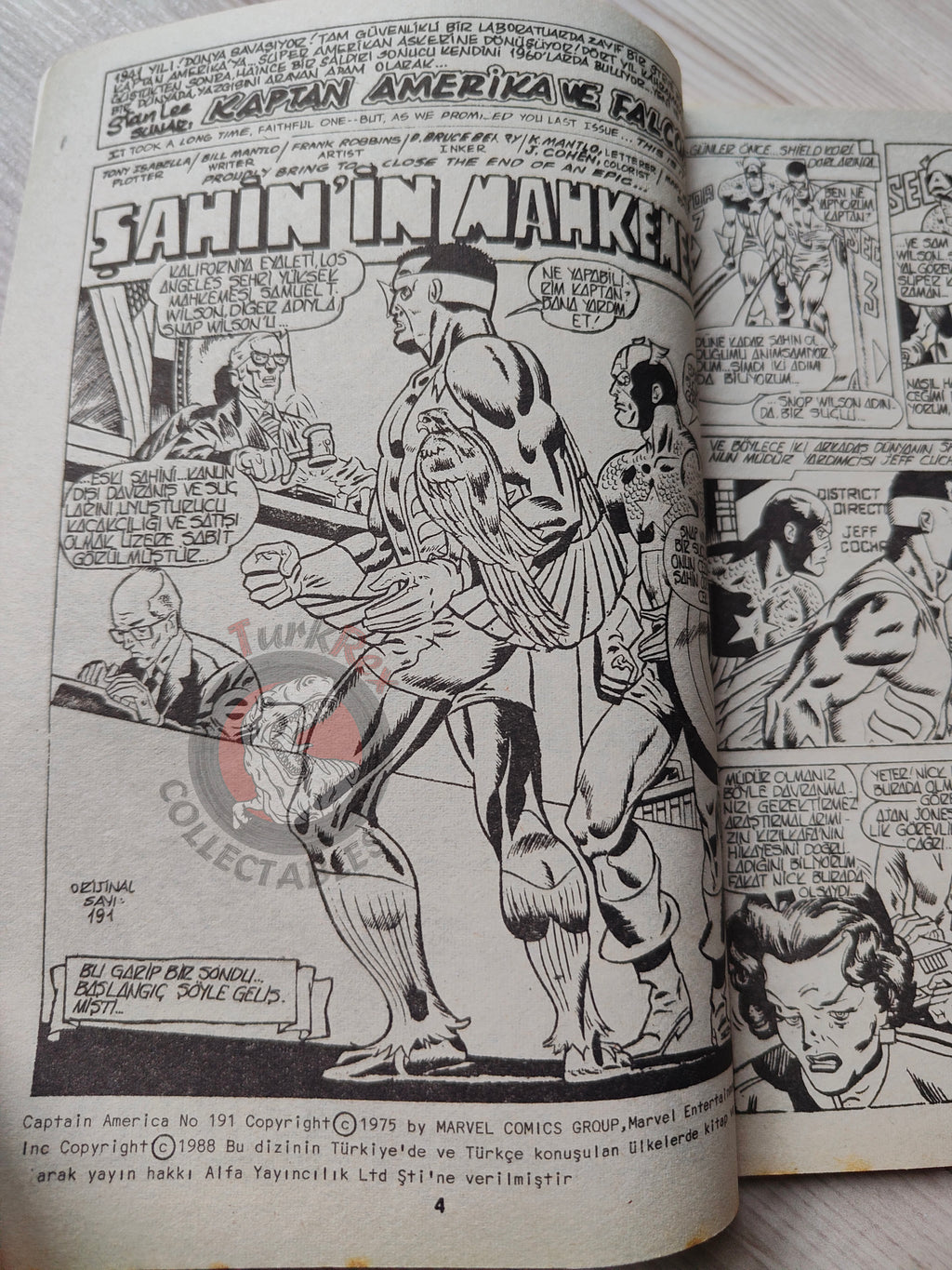 Captain America – Issue #10 1988 Turkish Comic Turkey #191 #192 #193 #194