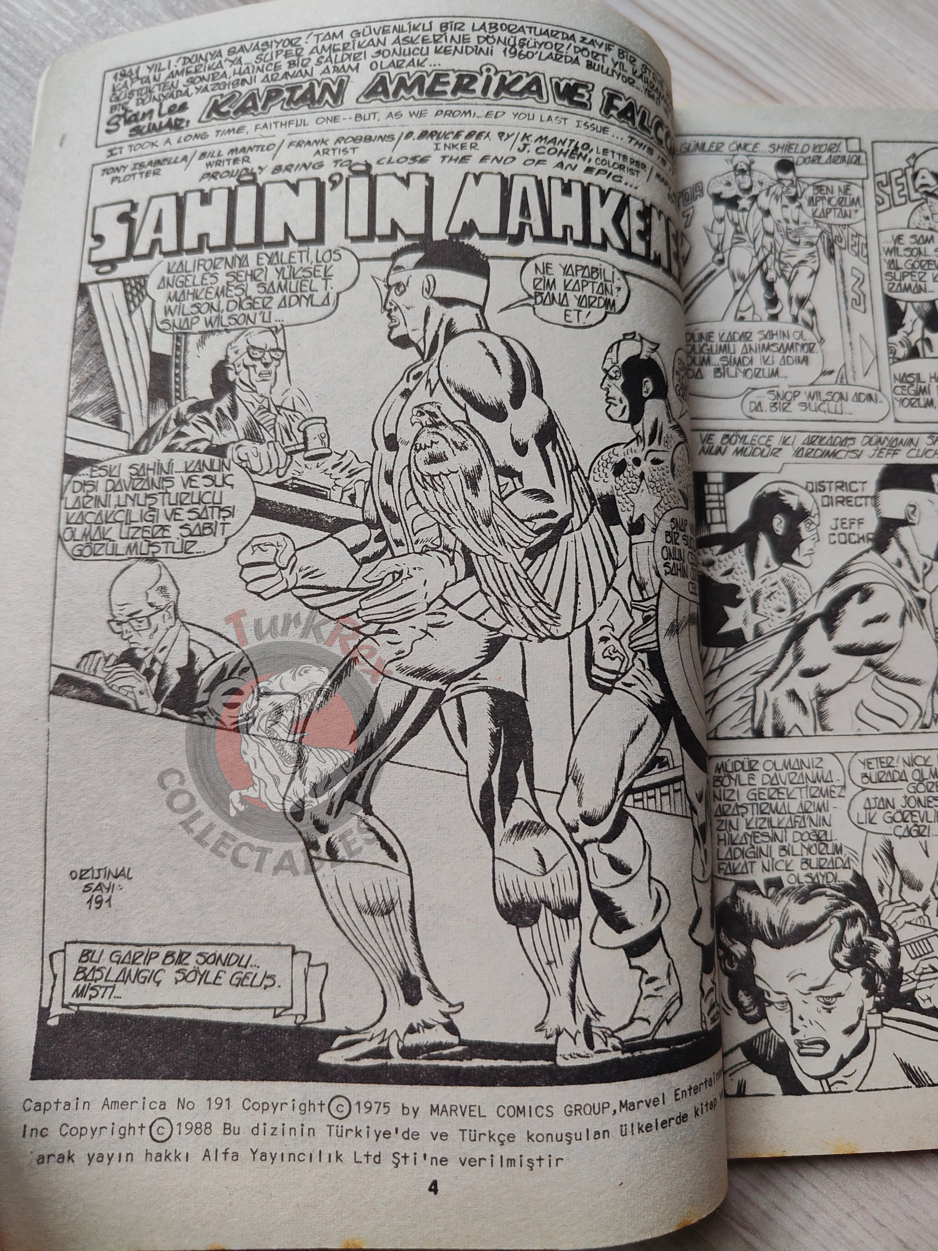 Captain America – Issue #10 1988 Turkish Comic Turkey #191 #192 #193 #194
