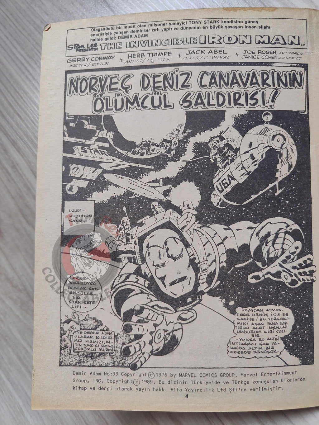 Iron Man #7 Demir Adam 1989 Turkish Comic Turkey #93 #94 #95 #96