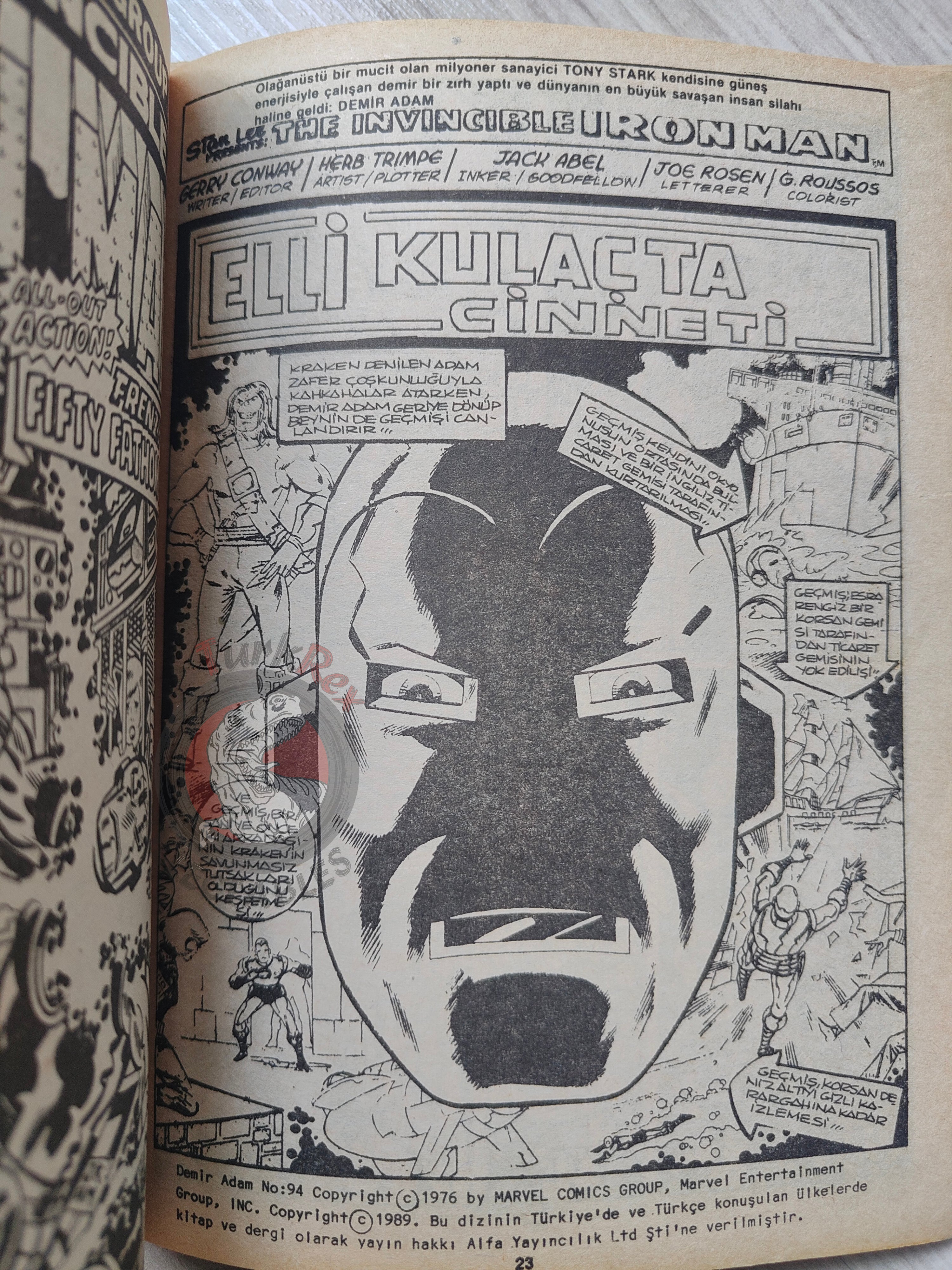 Iron Man #7 Demir Adam 1989 Turkish Comic Turkey #93 #94 #95 #96