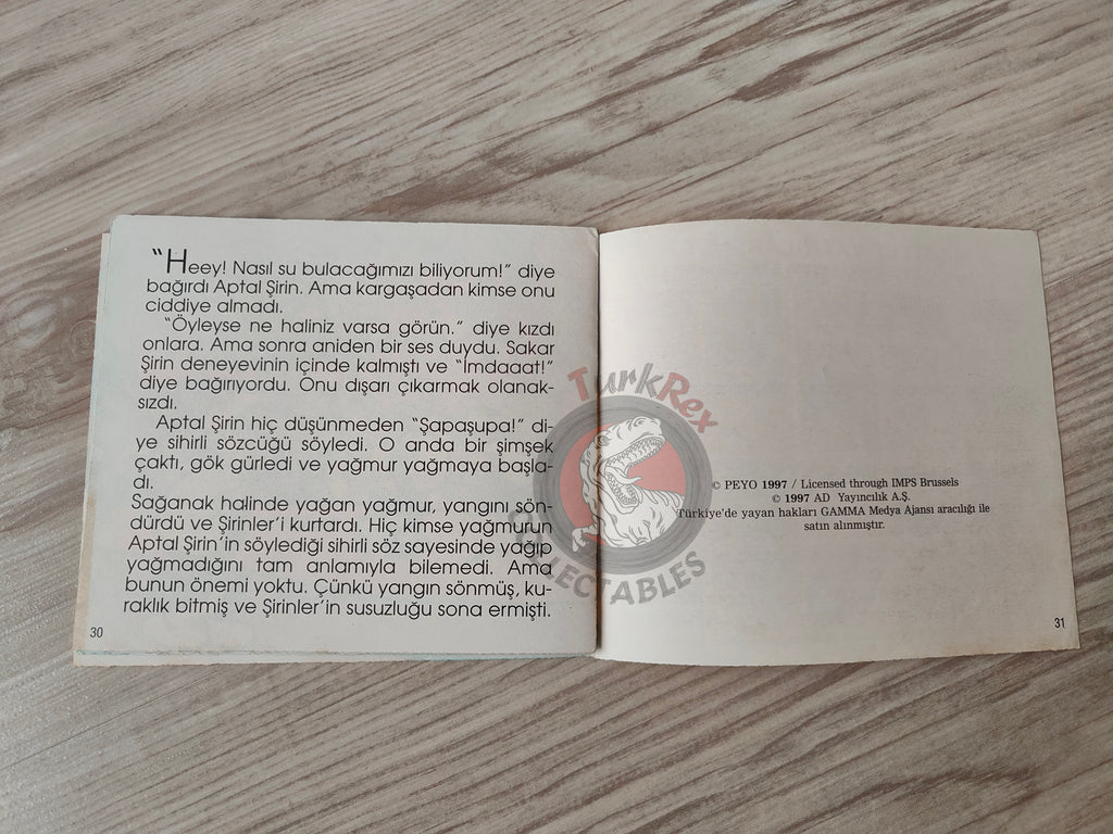 The Smurfs - Ein Schlumpf im Schlaraffenland 1997 Turkish Book Turkey Die Schlümpfe Minibuch