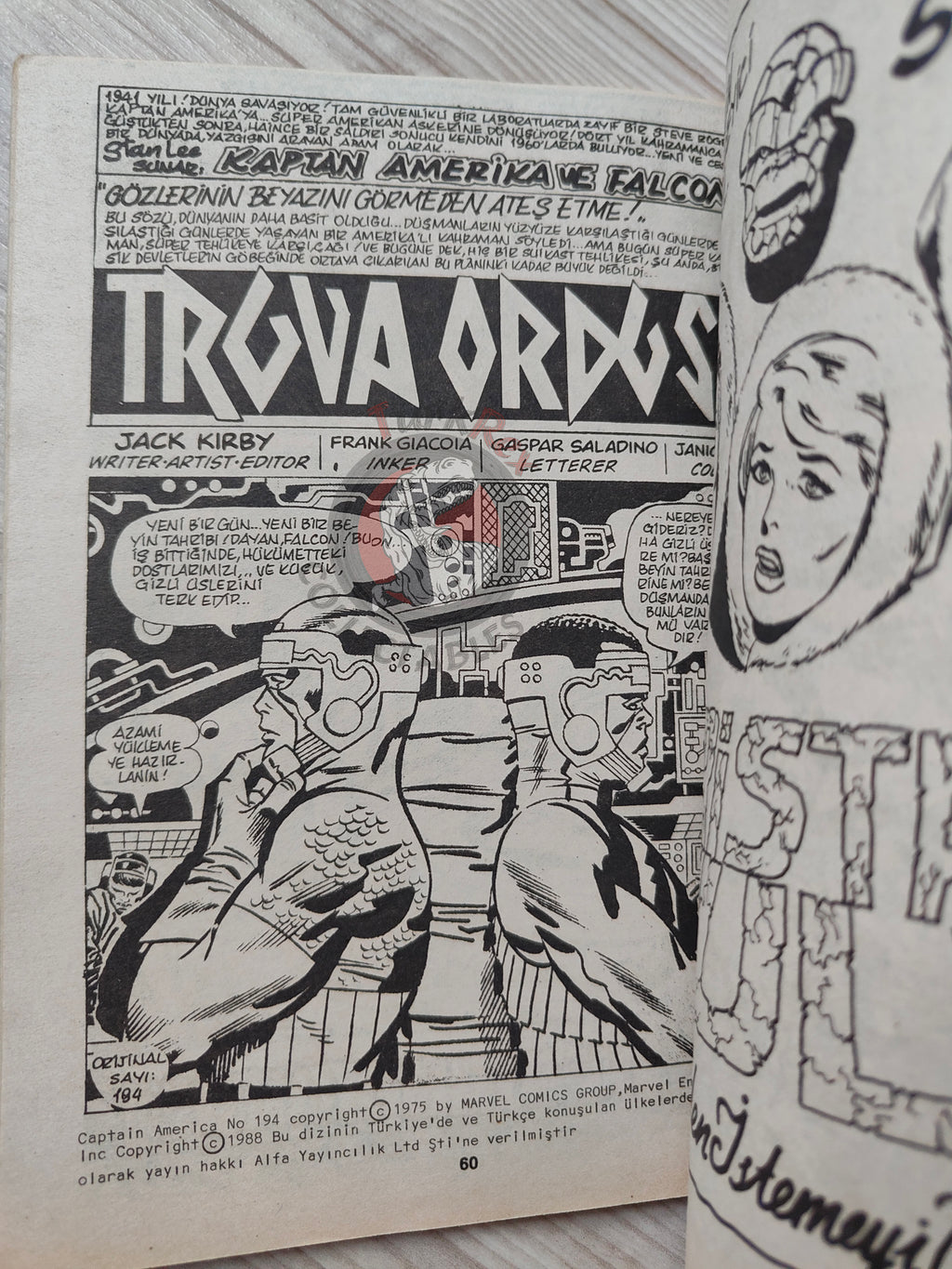Captain America – Issue #10 1988 Turkish Comic Turkey #191 #192 #193 #194