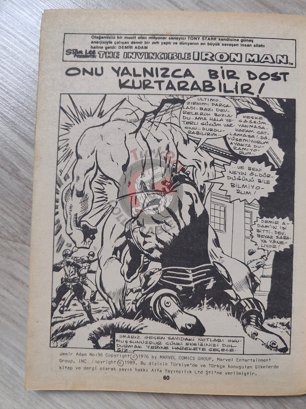 Iron Man #7 Demir Adam 1989 Turkish Comic Turkey #93 #94 #95 #96