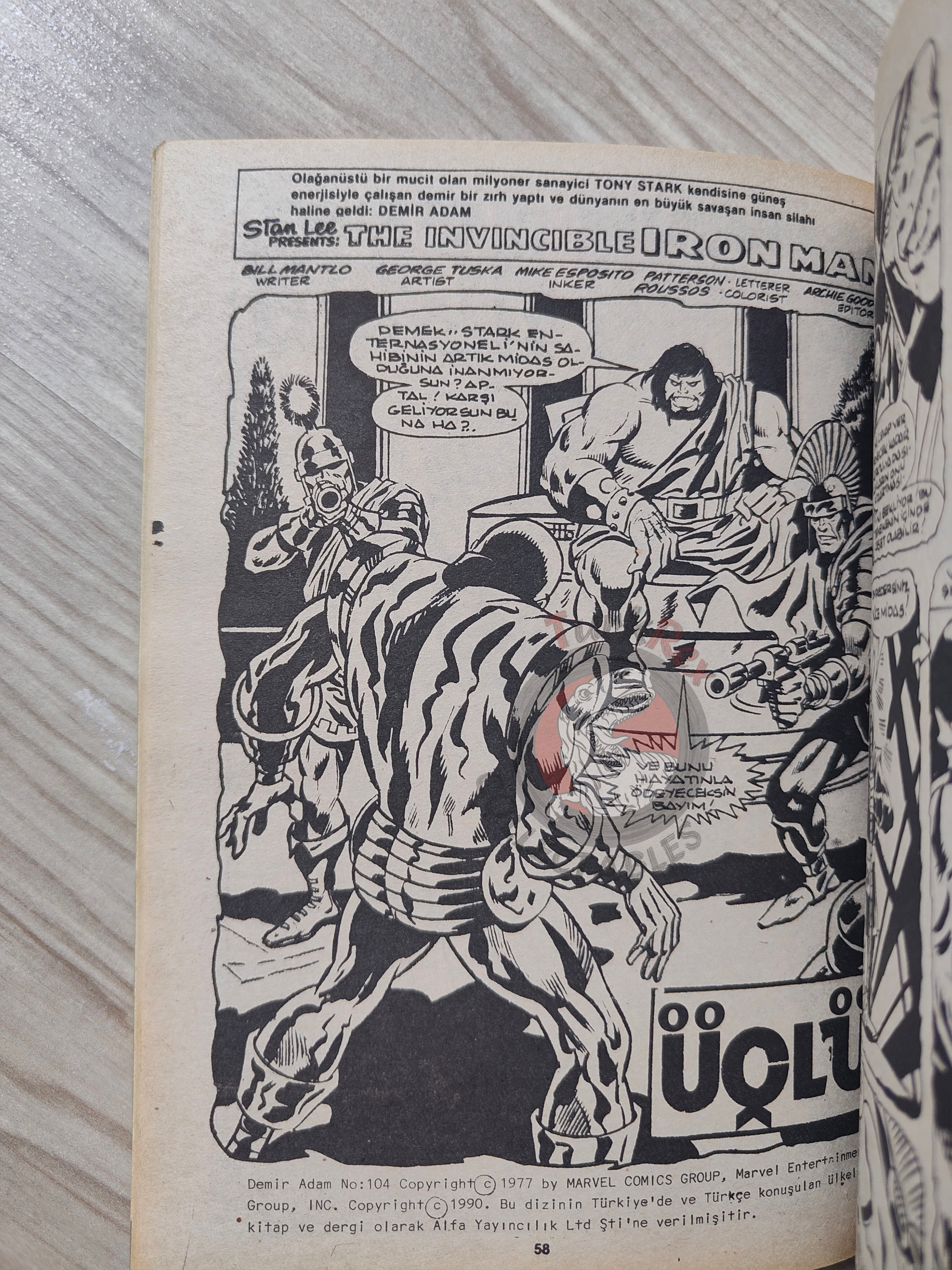Iron Man #9 Demir Adam 1990 Turkish Comic Turkey #101 #102 #103 #104